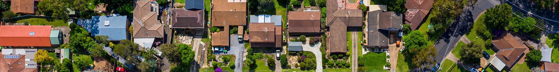 Sydney Suburb overhead perspective roof tops