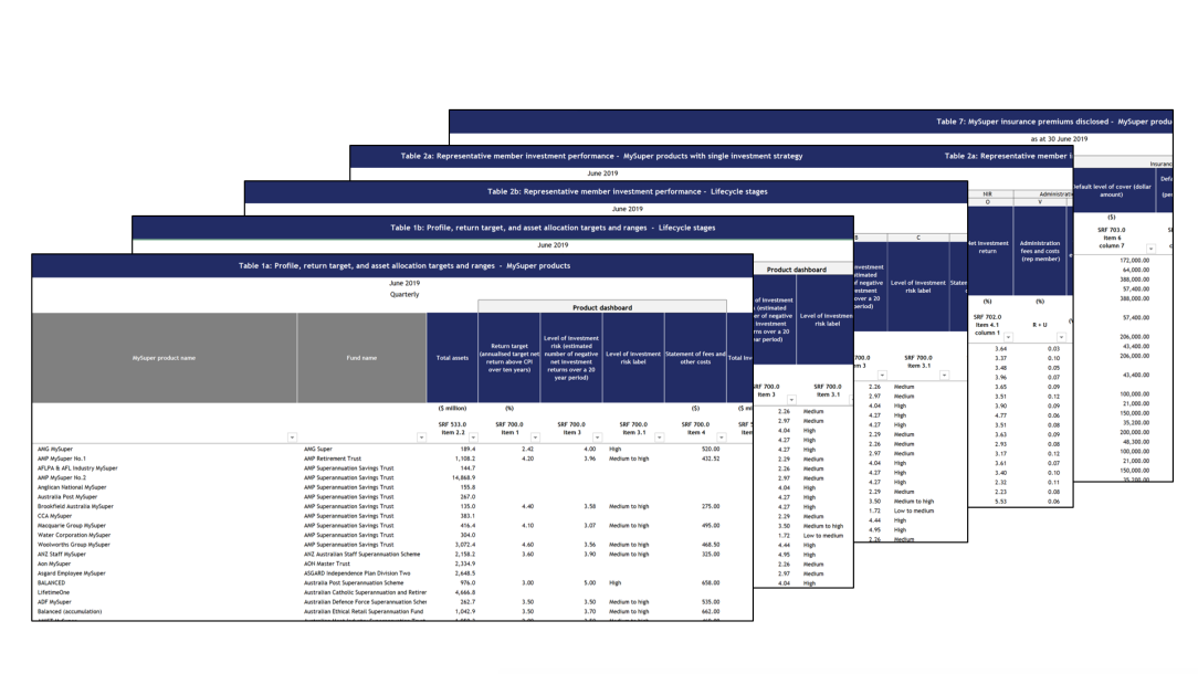 MySuper statistical publications