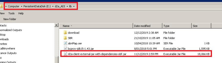 5.	Find the file called d2a-client-external-jar-with-dependencies-obf.jar 