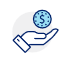 Icon of a hand holding a coin