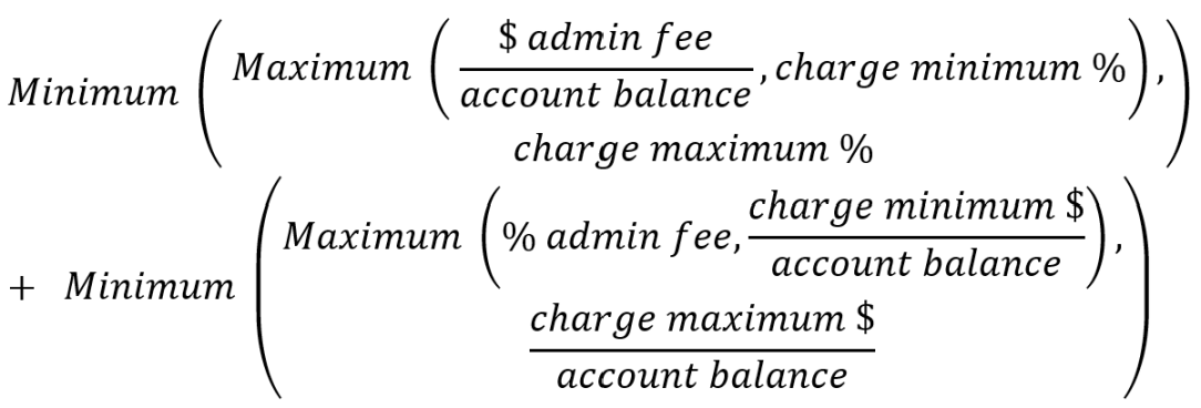 Administration fees and costs formula