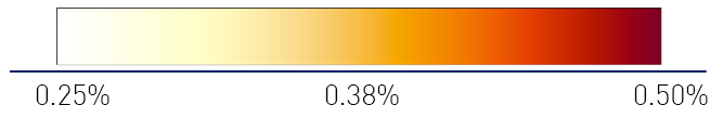 Example of colour scale for related metric