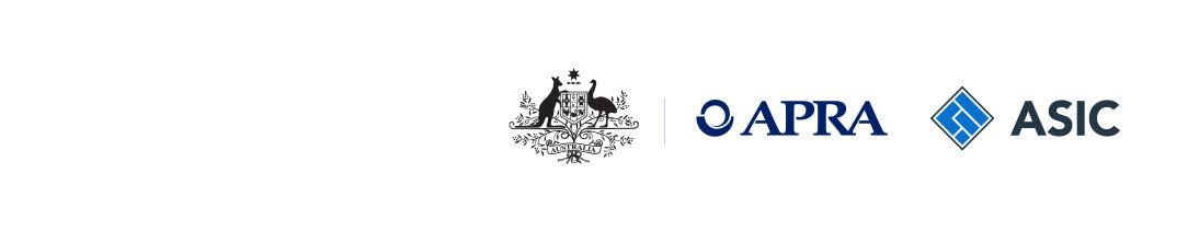 APRA and ASIC letterhead showing the APRA and ASIC logos