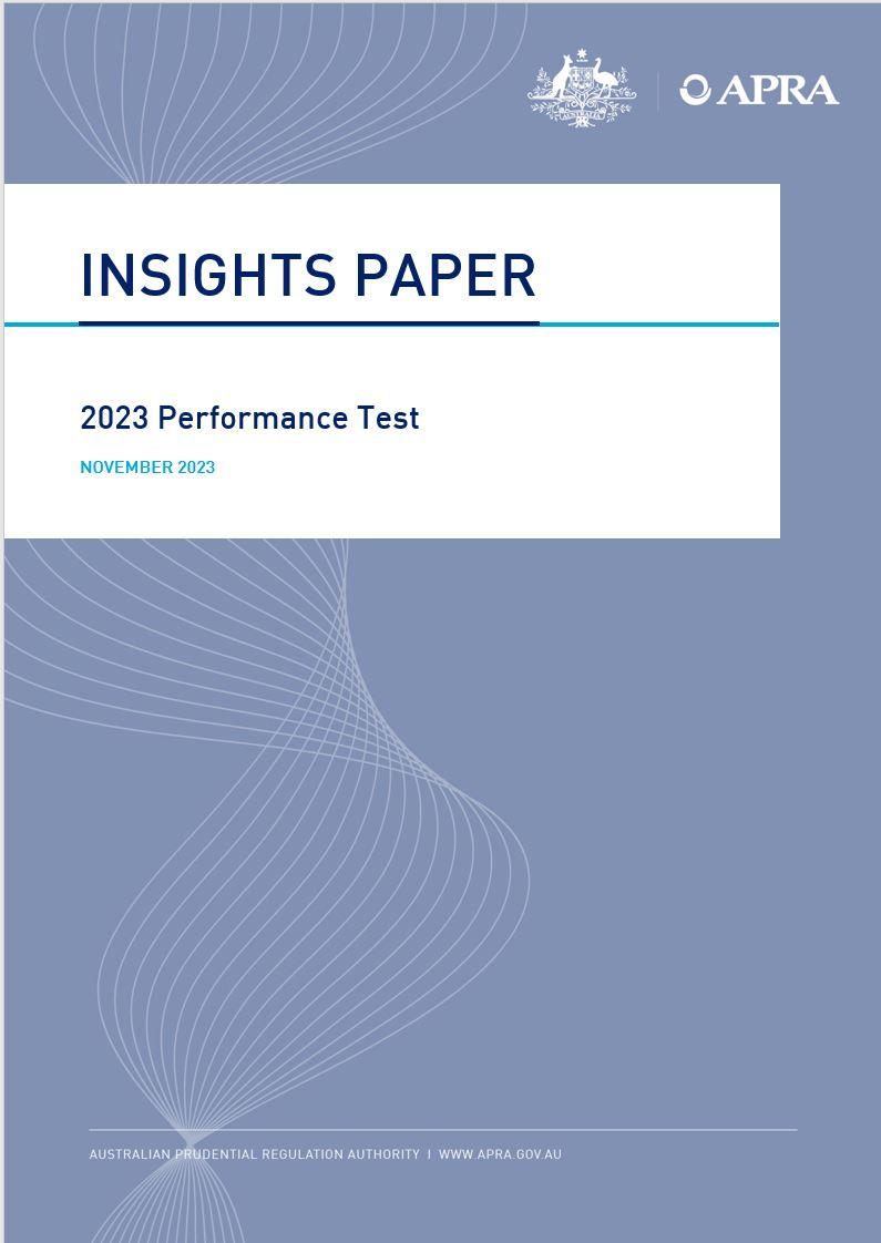 Cover page - Insights paper 2023 Performance Test - November 2023