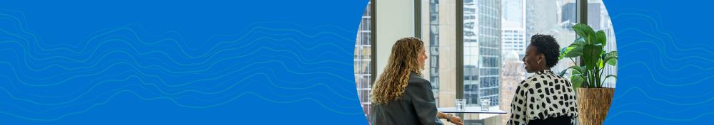 Section heading: 'Respect'. Includes a decorative image of two colleagues talking in the office